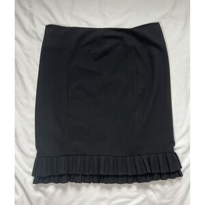 Women's First Option Black Ruffle Bottom Pencil Skirt Size 8